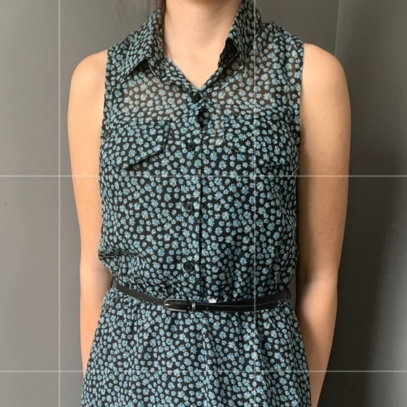 Xhiliration Belted Floral Dress - Picture 1 of 6